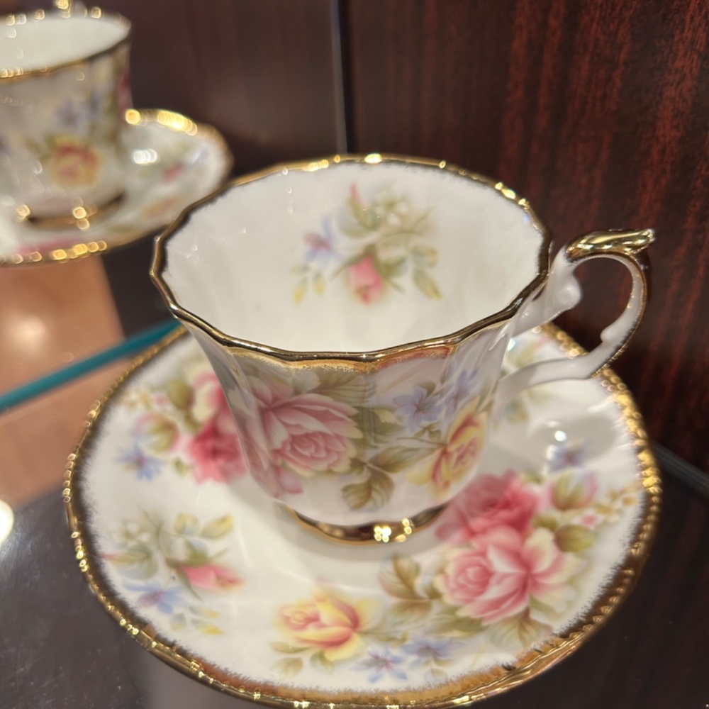 Queen's Staffordshire English Fine Bone China A Crownford Product Cup & Saucer - Picture 5 of 8